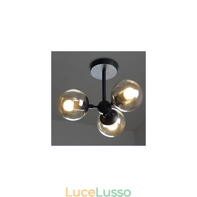 Lampade da soffitto molecolari a forma di fagiolo di ferro con sfera di vetro