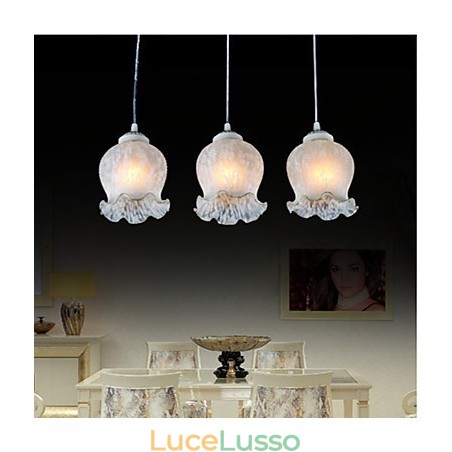 Pendente Bianco Tre Luci Europeo Retro Classico Pendente Bianco Tre Luci Europeo Retro Classico