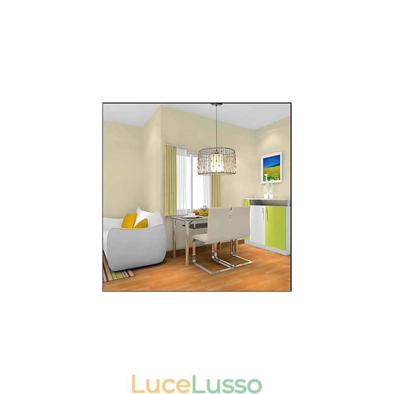 La testa singola della lampada è composta da perle cilindriche.