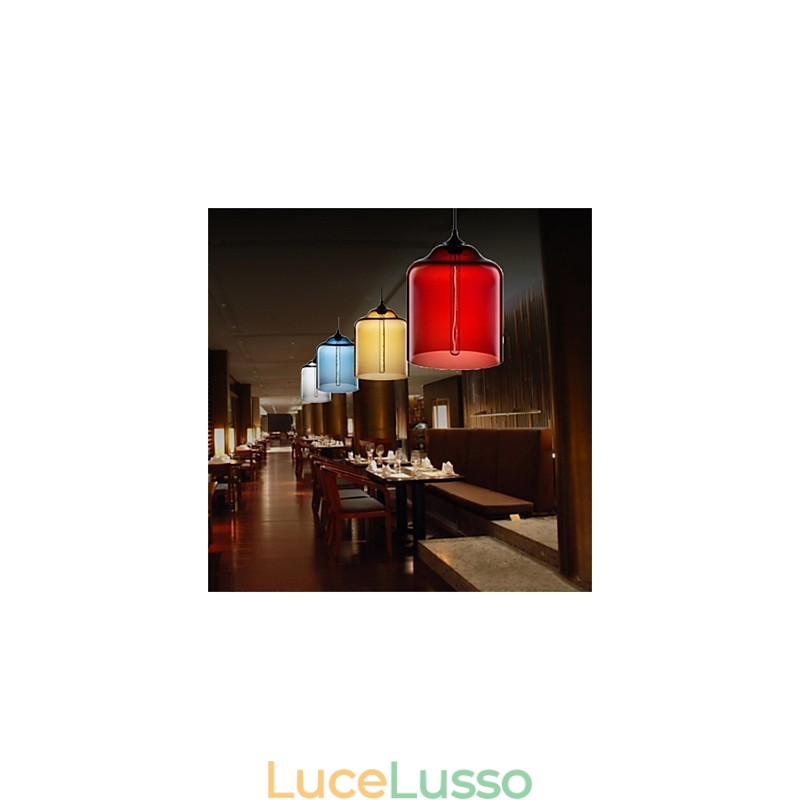 Lampada a sospensione in vetro a testa singola creativa retrò Cafe nella boccia dei pesci rossi