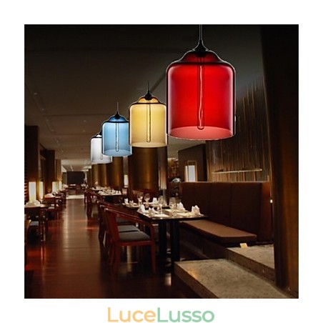 Lampada a sospensione in vetro a testa singola creativa retrò Cafe nella boccia dei pesci rossi Lampada a sospensione in vetro a testa singola creativa retrò Cafe nella boccia dei pesci rossi