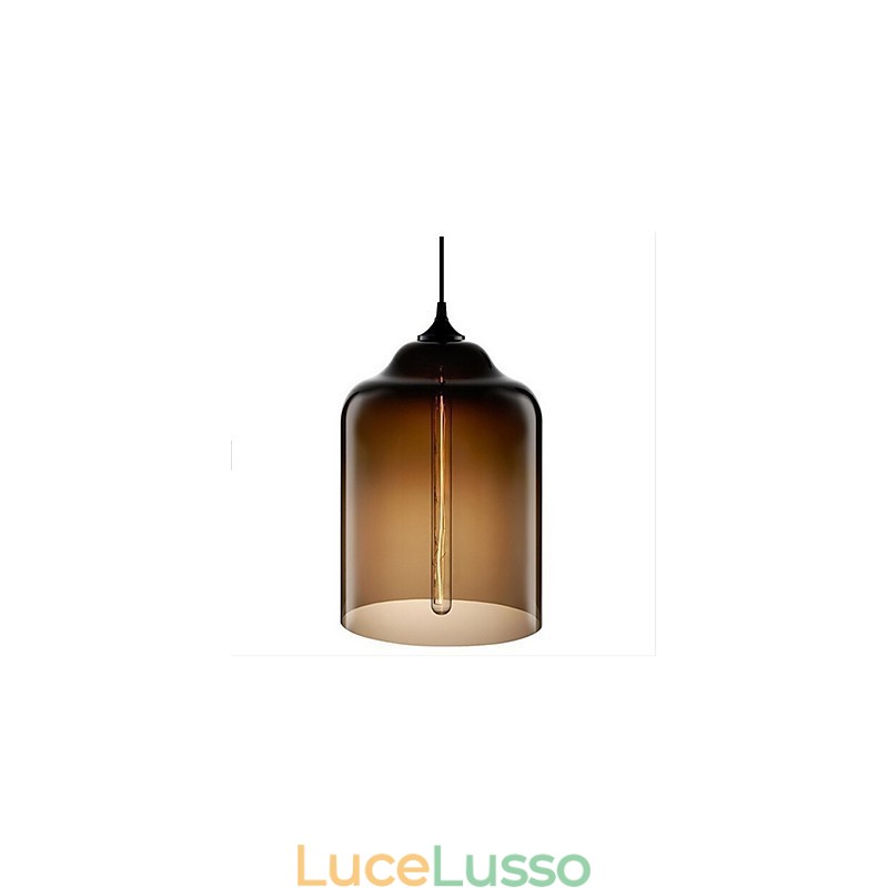 Lampada a sospensione in vetro a testa singola creativa retrò Cafe nella boccia dei pesci rossi