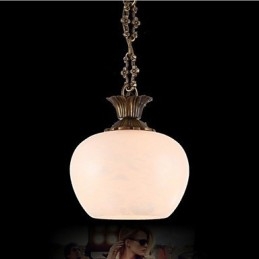 Lampadario singolo in marmo spagnolo e rame