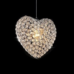 Lampada a sospensione moderna in metallo e cristallo contemporaneo