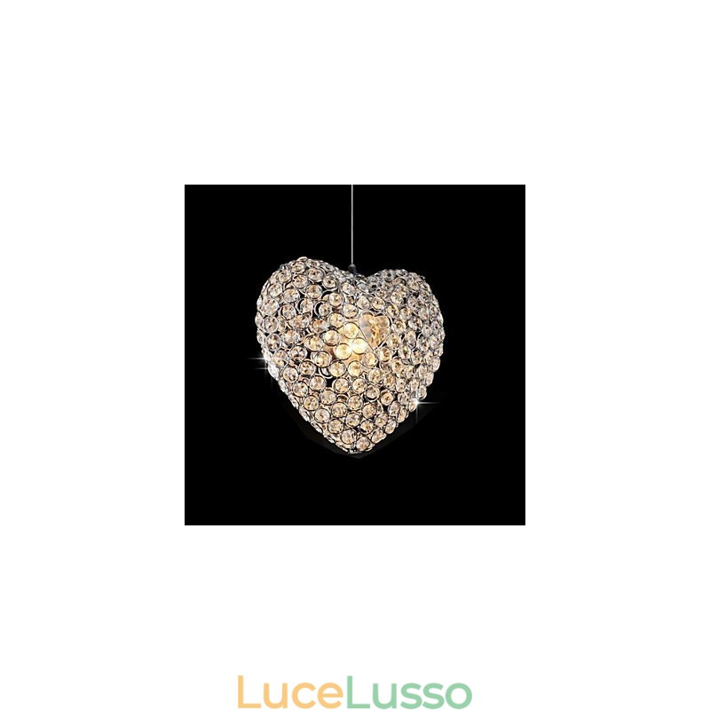 Lampada a sospensione moderna in metallo e cristallo contemporaneo