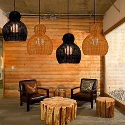 Lampadario in rattan giacinto