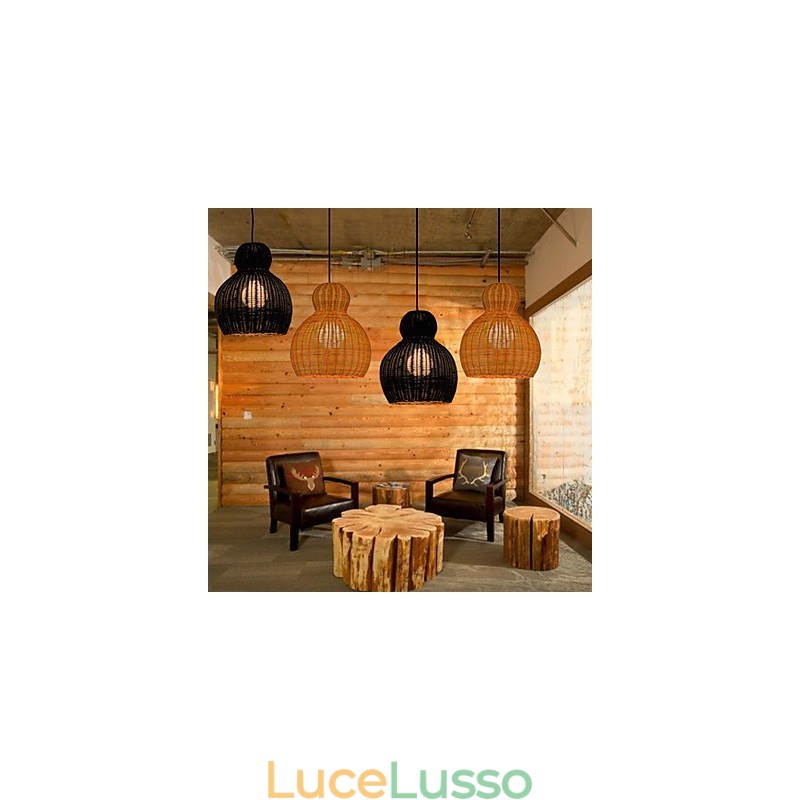 Lampadario in rattan giacinto