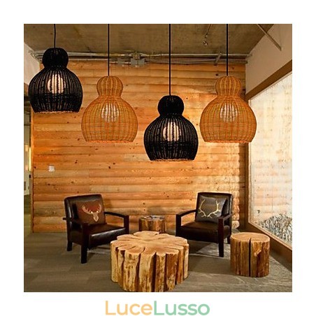 Lampadario in rattan giacinto Lampadario in rattan giacinto