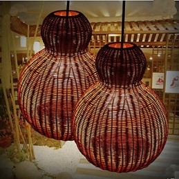 Lampadario in rattan giacinto