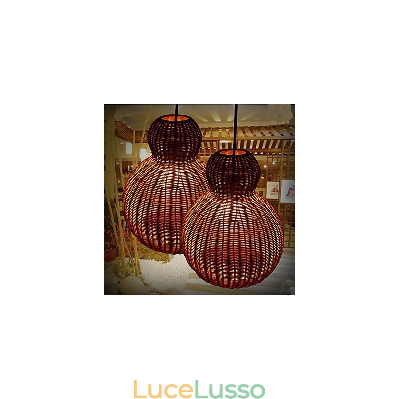 Lampadario in rattan giacinto