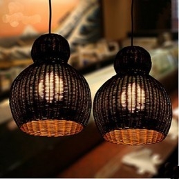 Lampadario in rattan giacinto