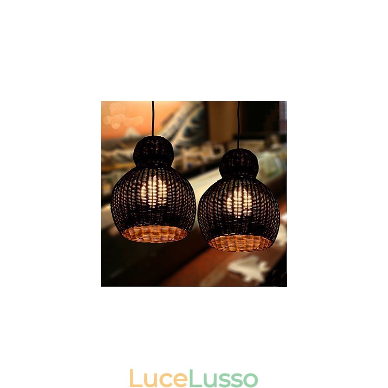 Lampadario in rattan giacinto
