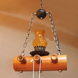 Lampadario a testa singola in bambù antico stile country americano