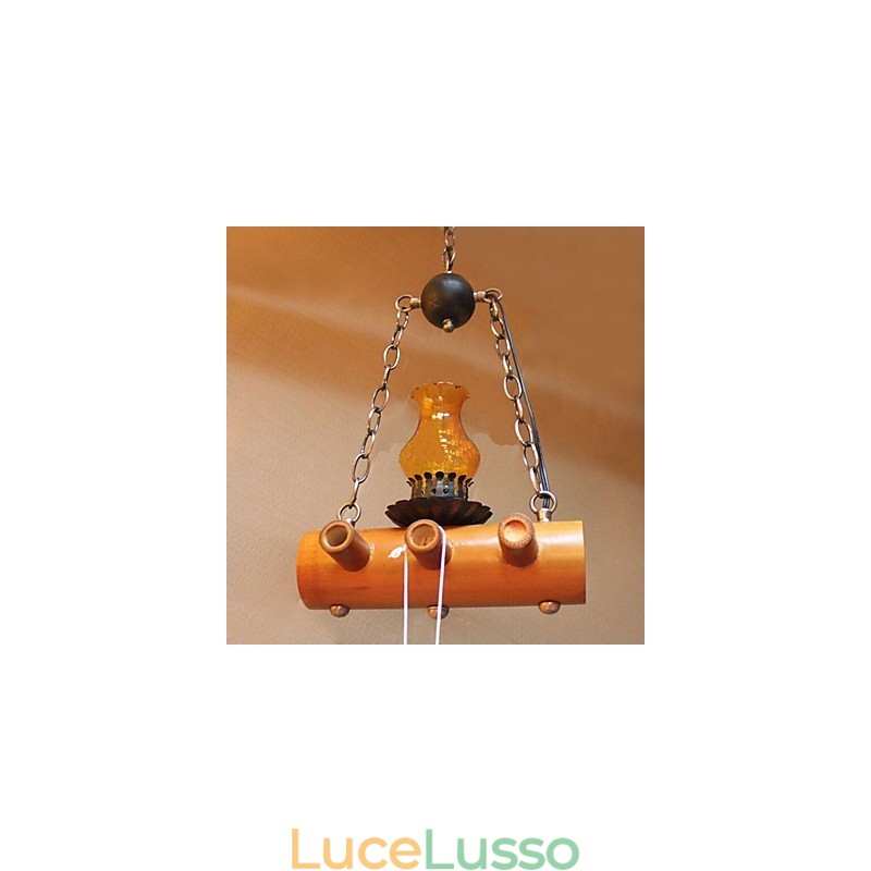 Lampadario a testa singola in bambù antico stile country americano