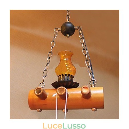 Lampadario a testa singola in bambù antico stile country americano Lampadario a testa singola in bambù antico stile country americano