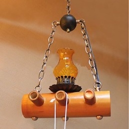 Lampadario a testa singola in bambù antico stile country americano