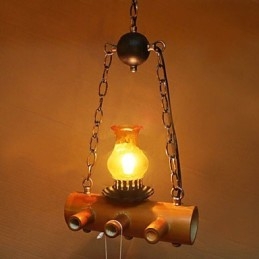 Lampadario a testa singola in bambù antico stile country americano