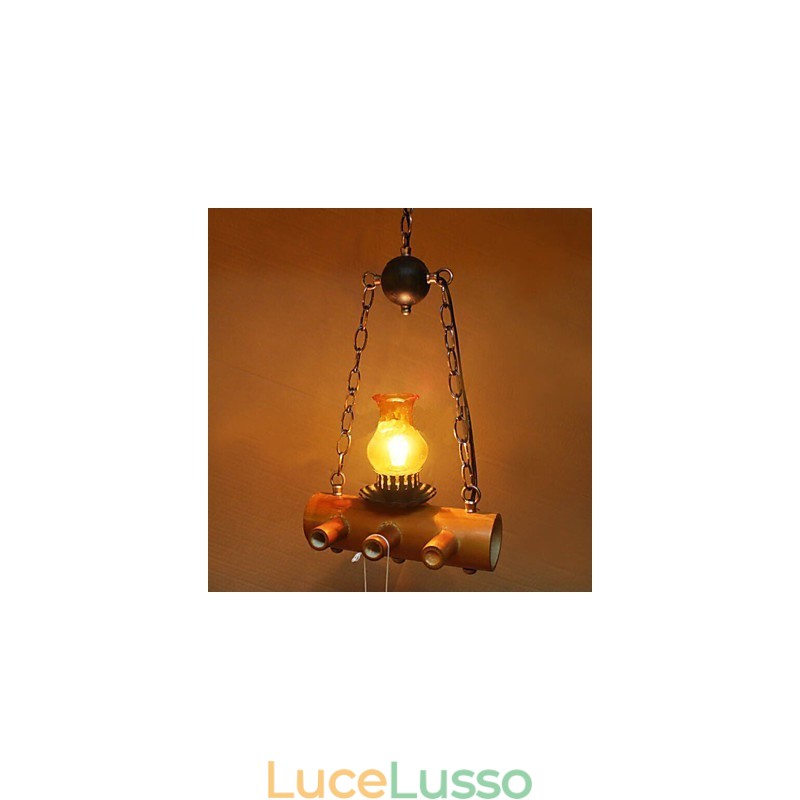Lampadario a testa singola in bambù antico stile country americano