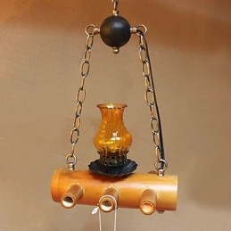 Lampadario a testa singola in bambù antico stile country americano