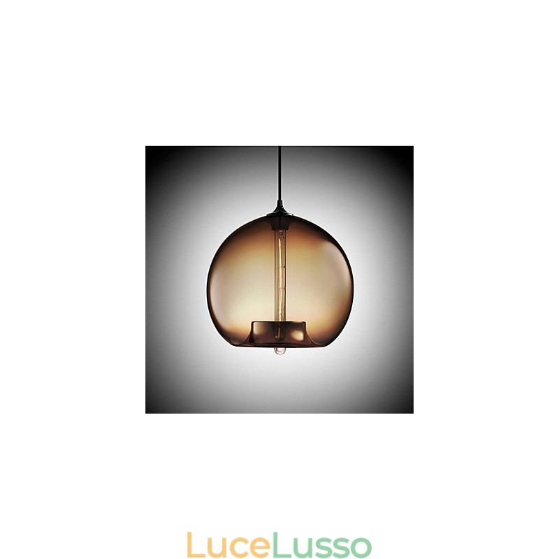 Lampada a sospensione in vetro a testa singola creativa retrò Cafe nella boccia dei pesci rossi