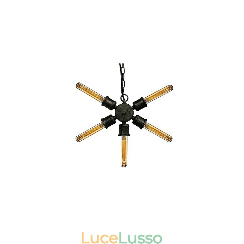 Lampada a sospensione in metallo con pittura retrò