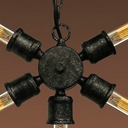 Lampada a sospensione in metallo con pittura retrò