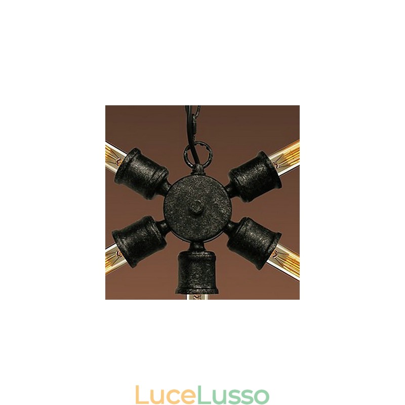 Lampada a sospensione in metallo con pittura retrò