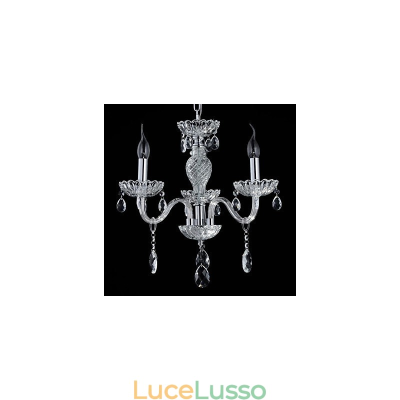 6 luci Stile del lampadario in vetro da palazzo con lampadina a candela