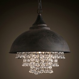 Lampada a sospensione Loft Cristallo Retro Caffè Luce Garage Metallo