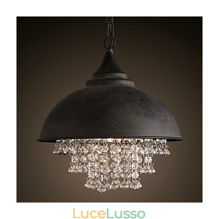 Lampada a sospensione Loft Cristallo Retro Caffè Luce Garage Metallo Lampada a sospensione Loft Cristallo Retro Caffè Luce Garage Metallo
