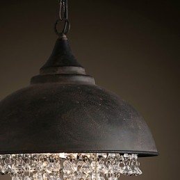 Lampada a sospensione Loft Cristallo Retro Caffè Luce Garage Metallo