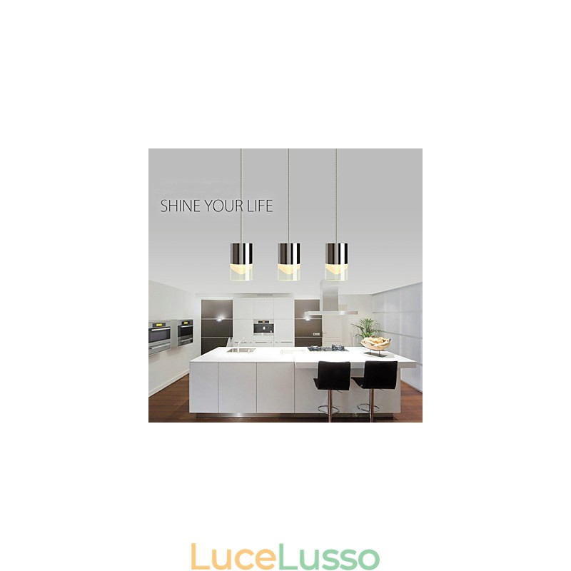 Lampada a sospensione moderna contemporanea in metallo a 3 luci