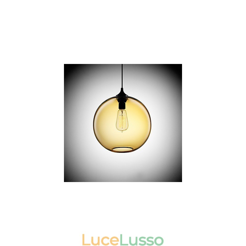 Lampada a sospensione moderna in vetro con design a bolle rotonde marroni