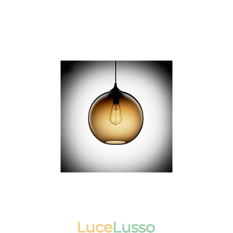 Lampada a sospensione moderna in vetro con design a bolle rotonde marroni