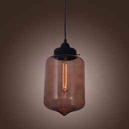 Lampada a sospensione moderna in vetro da 70 W con design a bottiglia trasparente
