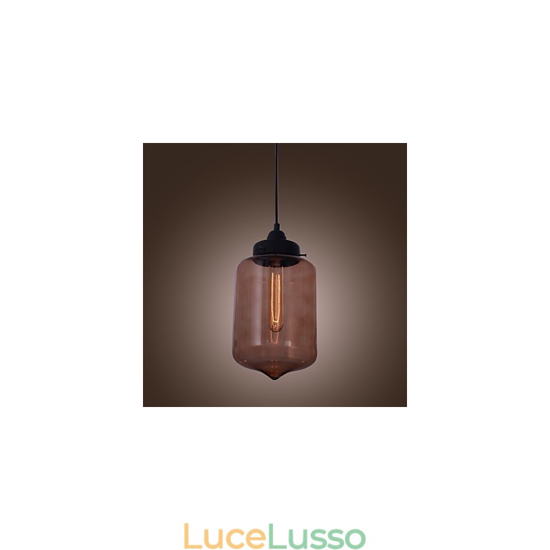 Lampada a sospensione moderna in vetro da 70 W con design a bottiglia trasparente