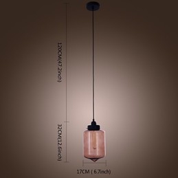 Lampada a sospensione moderna in vetro da 70 W con design a bottiglia trasparente