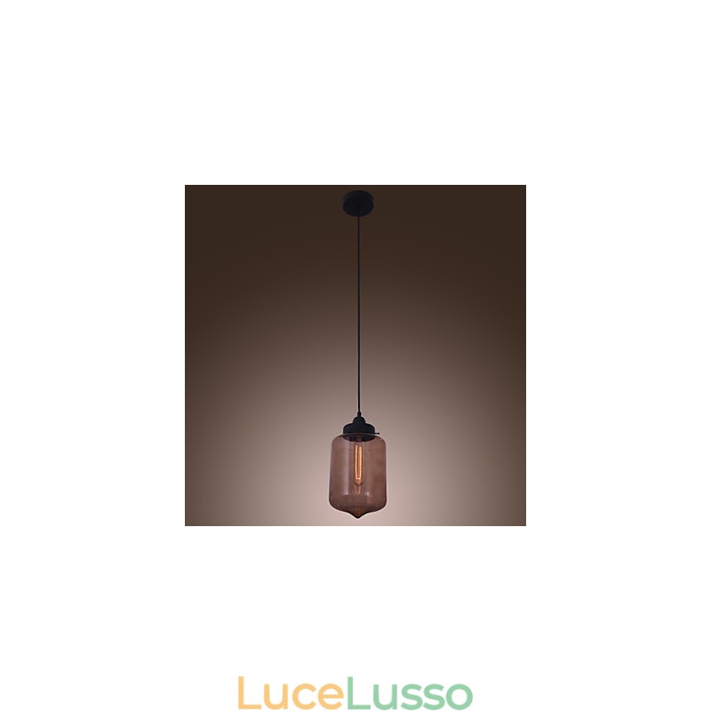 Lampada a sospensione moderna in vetro da 70 W con design a bottiglia trasparente