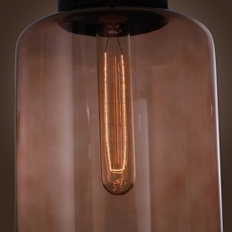 Lampada a sospensione moderna in vetro da 70 W con design a bottiglia trasparente
