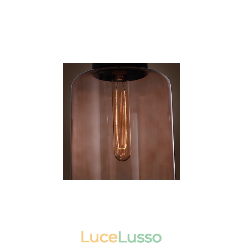 Lampada a sospensione moderna in vetro da 70 W con design a bottiglia trasparente