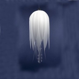 Lampada a sospensione moderna minimalista bianca 1 luce metallo e