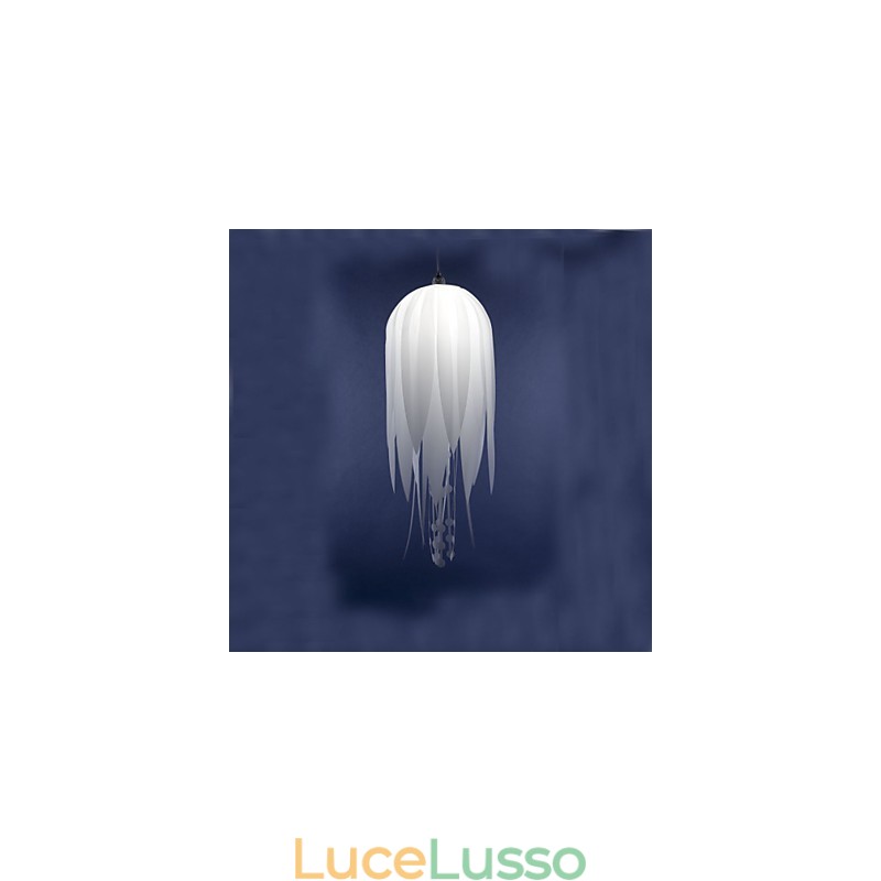 Lampada a sospensione moderna minimalista bianca 1 luce metallo e