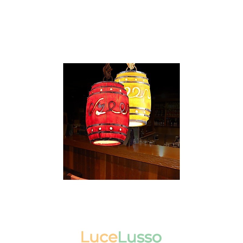 Lampadario in resina a botte con decorazione minimalista moderna