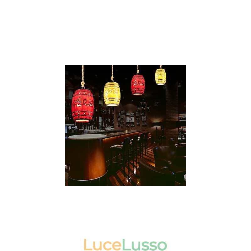 Lampadario in resina a botte con decorazione minimalista moderna