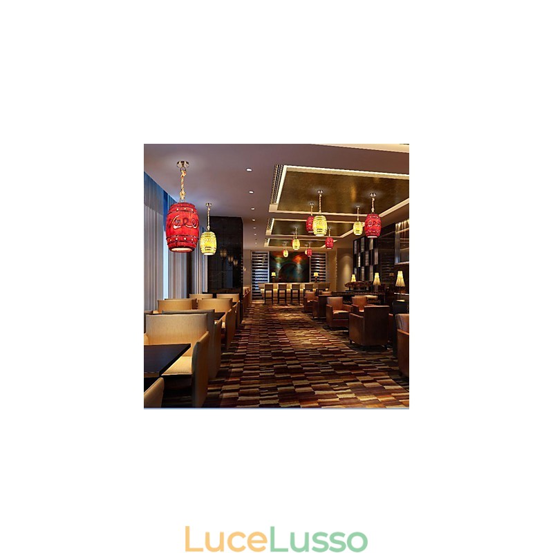Lampadario in resina a botte con decorazione minimalista moderna