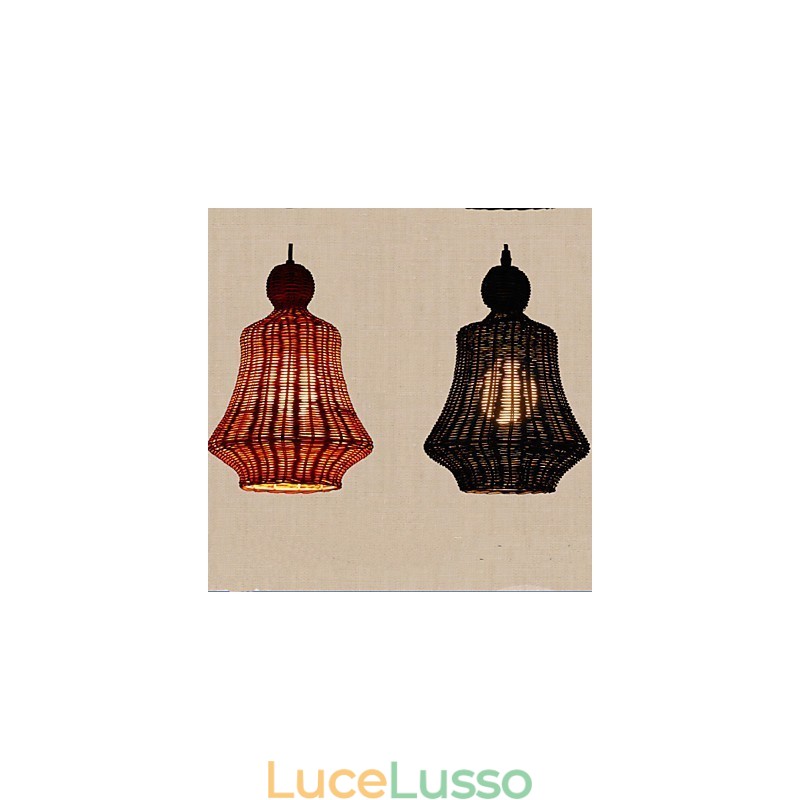 Lampadario in rattan giacinto