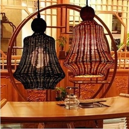 Lampadario in rattan giacinto