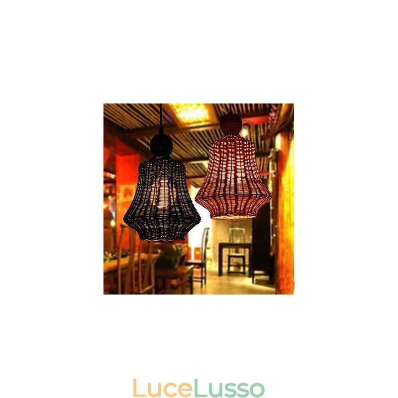 Lampadario in rattan giacinto