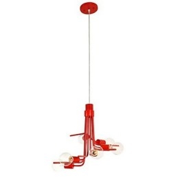 Lampada a sospensione caratteristica in stile nordamericano a 6 luci in rosso