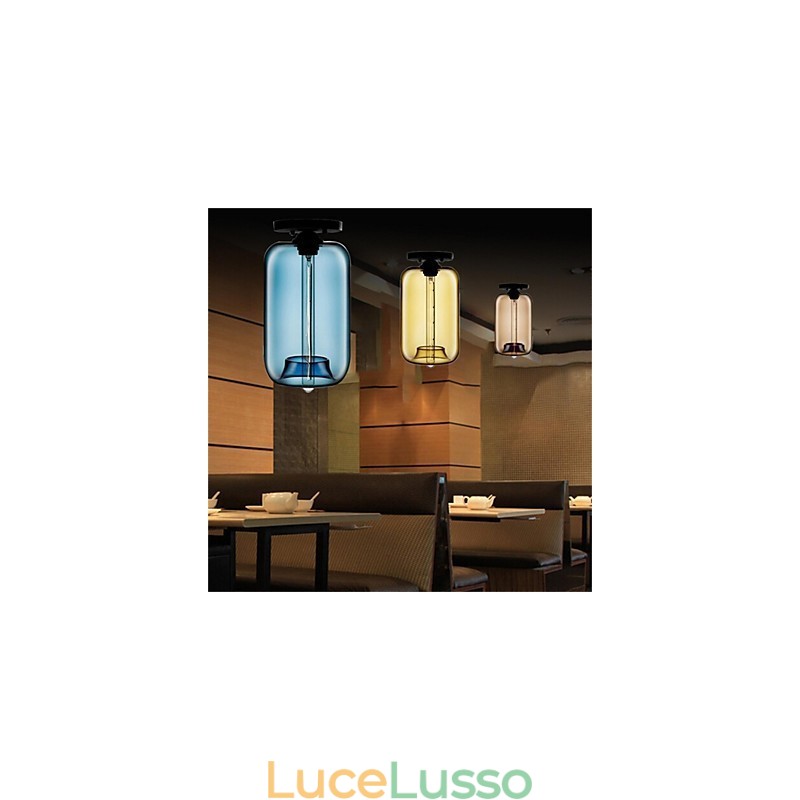 Lampada a sospensione in vetro a testa singola creativa retrò Cafe nella boccia dei pesci rossi